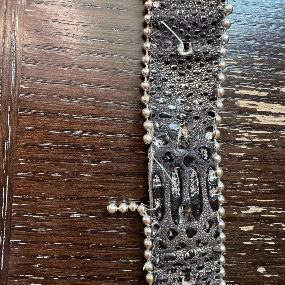 Shyanne Black and Silver Rhinestone with Crosses Kids Belt
